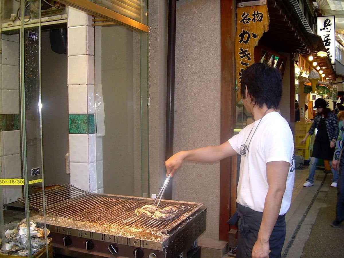 Las ostras a la parrilla de Miyajima