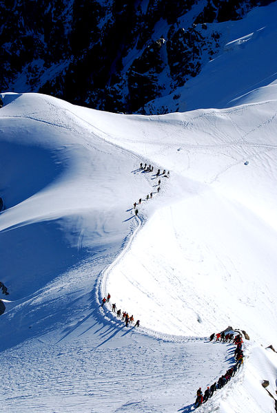 Fotos de Aiguille du Midi en Francia, Alpinistas en el macizo del Mont Blanc