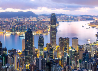 Fotos de Hong Kong, skyline al atardecer