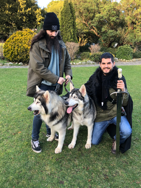 Fotos de Irlanda del Norte, Pay y los perros en el Parque Forestal de Tollymore