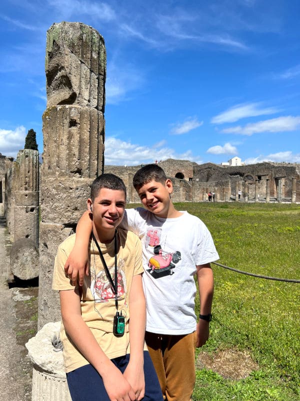 Visitando Pompeya en familia
