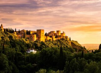Atardecer en la Alhambra de Granada