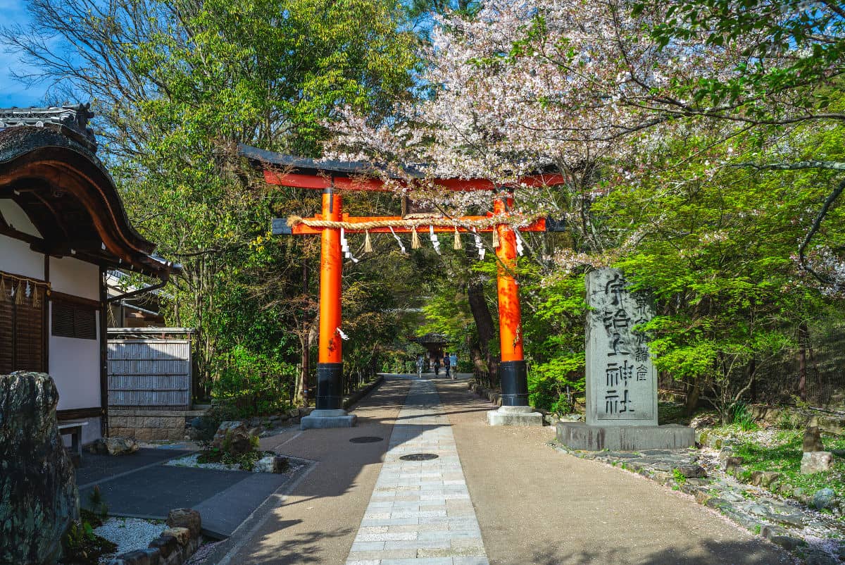 Torii del Santuario Ujigami de Uji en Japón