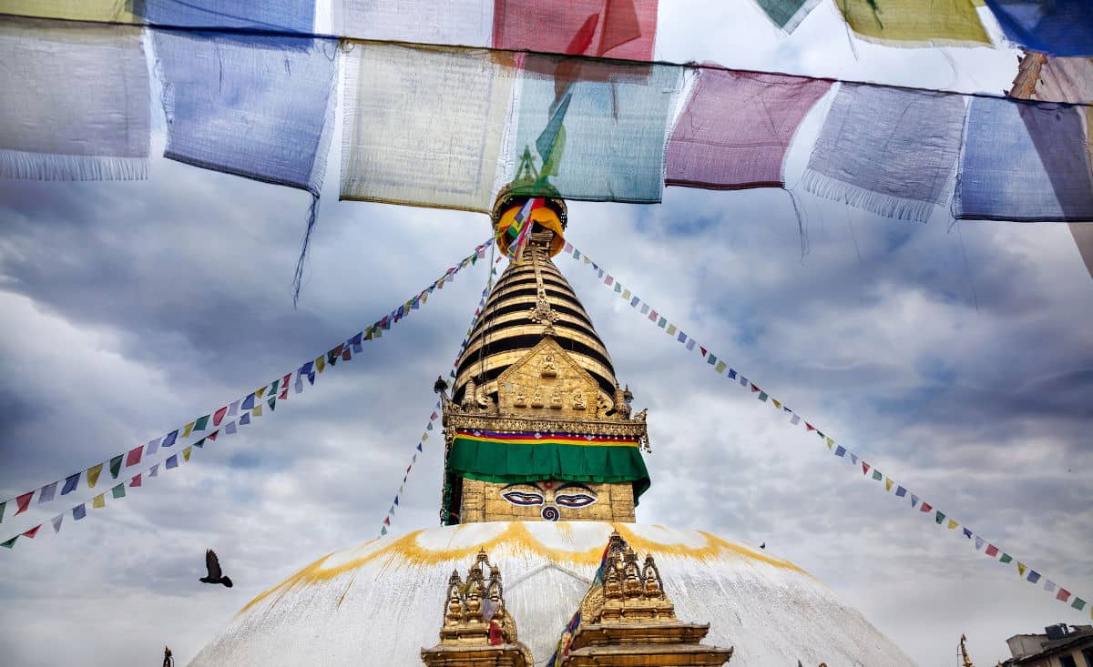 Las banderas de la estupa de Swayambhunath