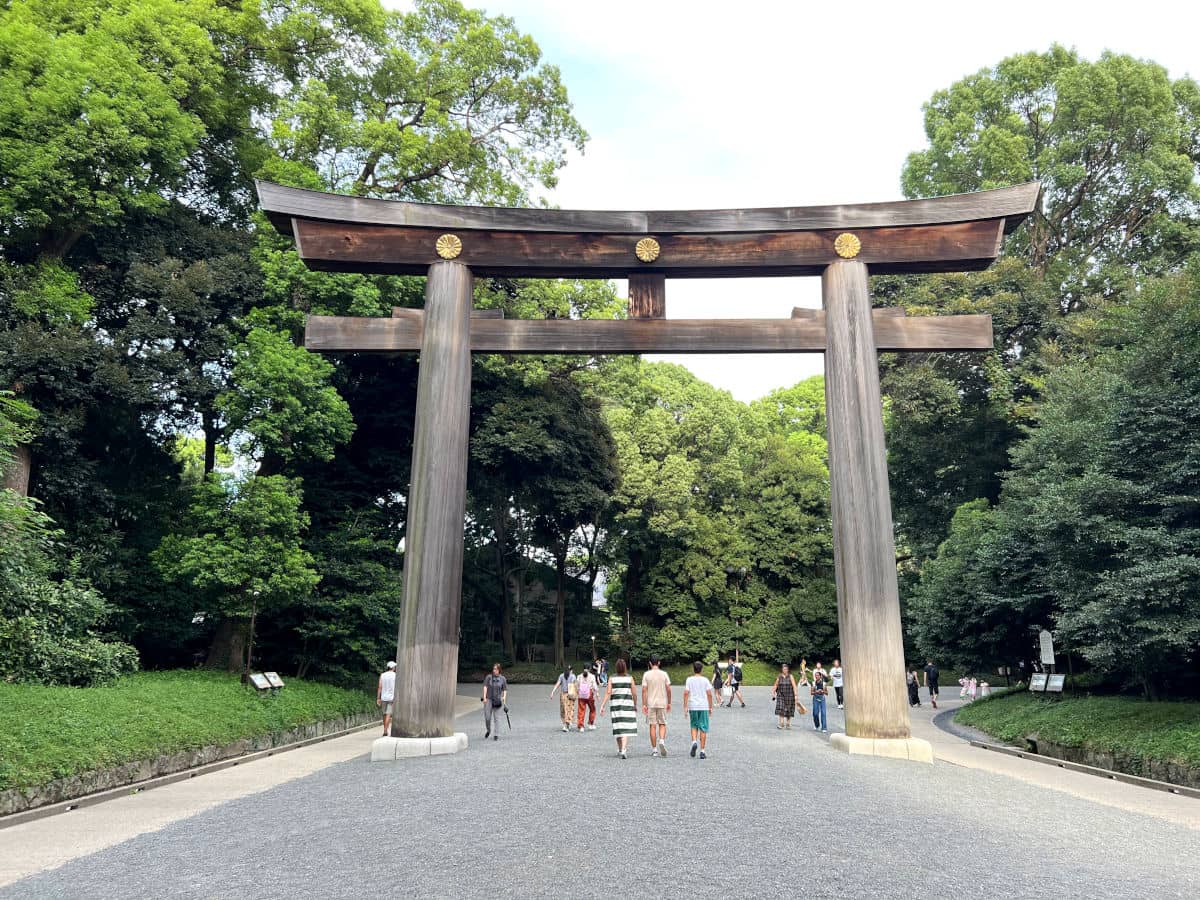 Los gigantes torii de madera de ciprés del Meiji Jingu de Tokio