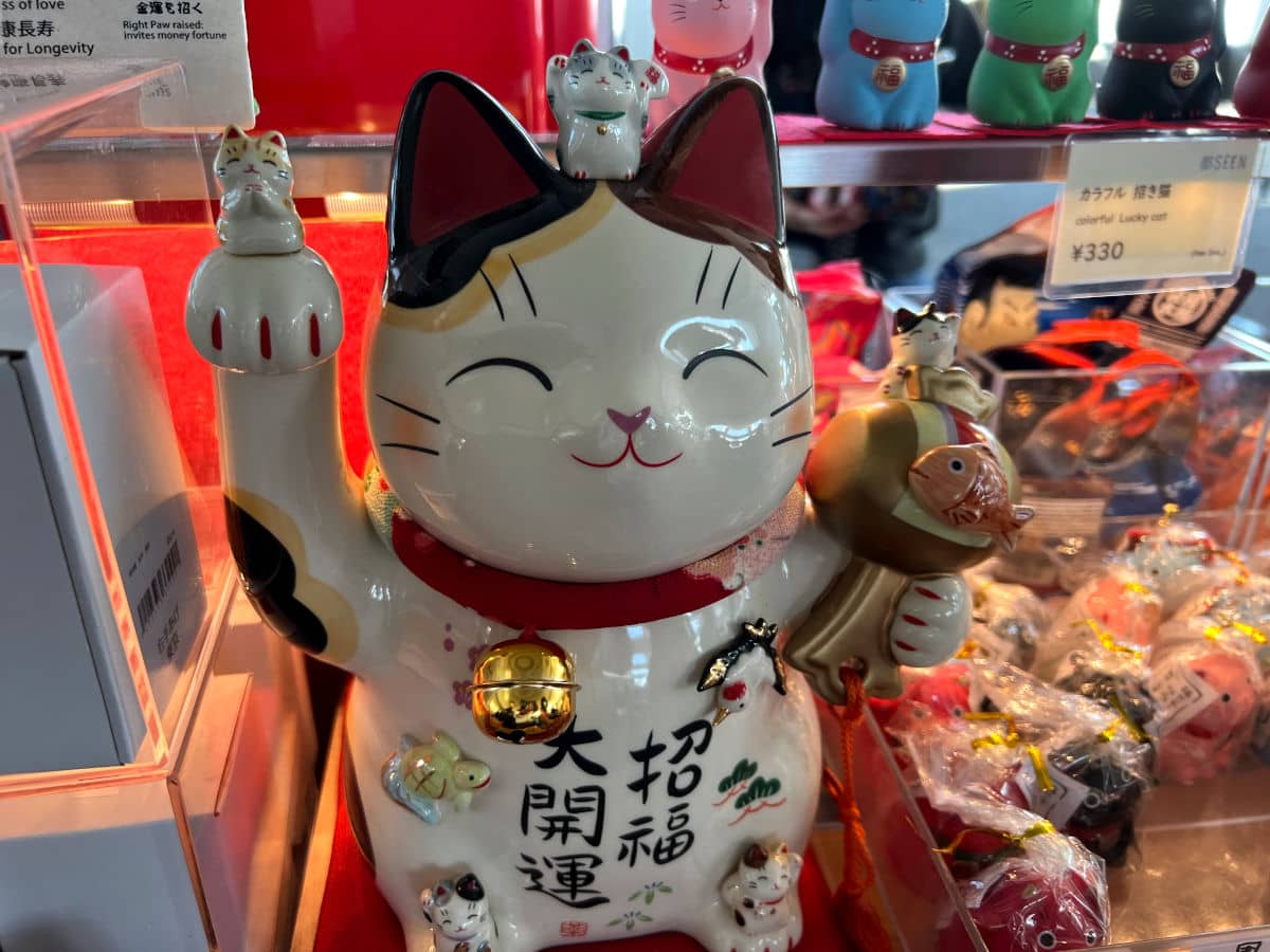 Maneki neko en la tienda del Observatorio Norte