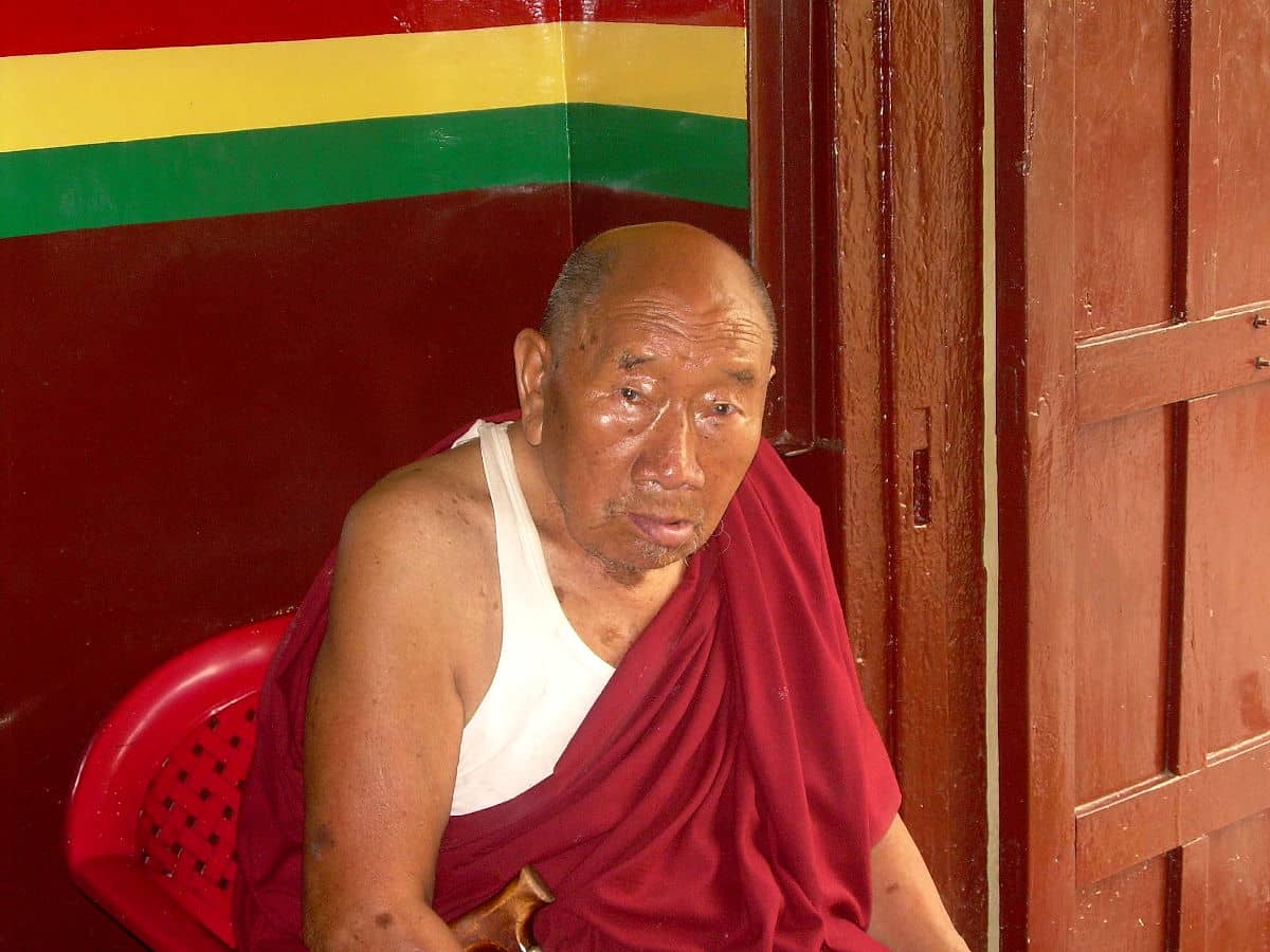 Un monje del Monasterio Tibetano de Swayambhunath