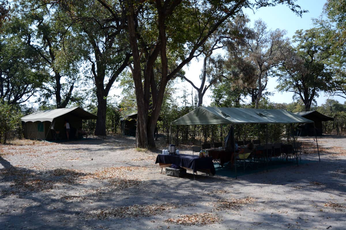El campamento móvil de Mopane en Botswana