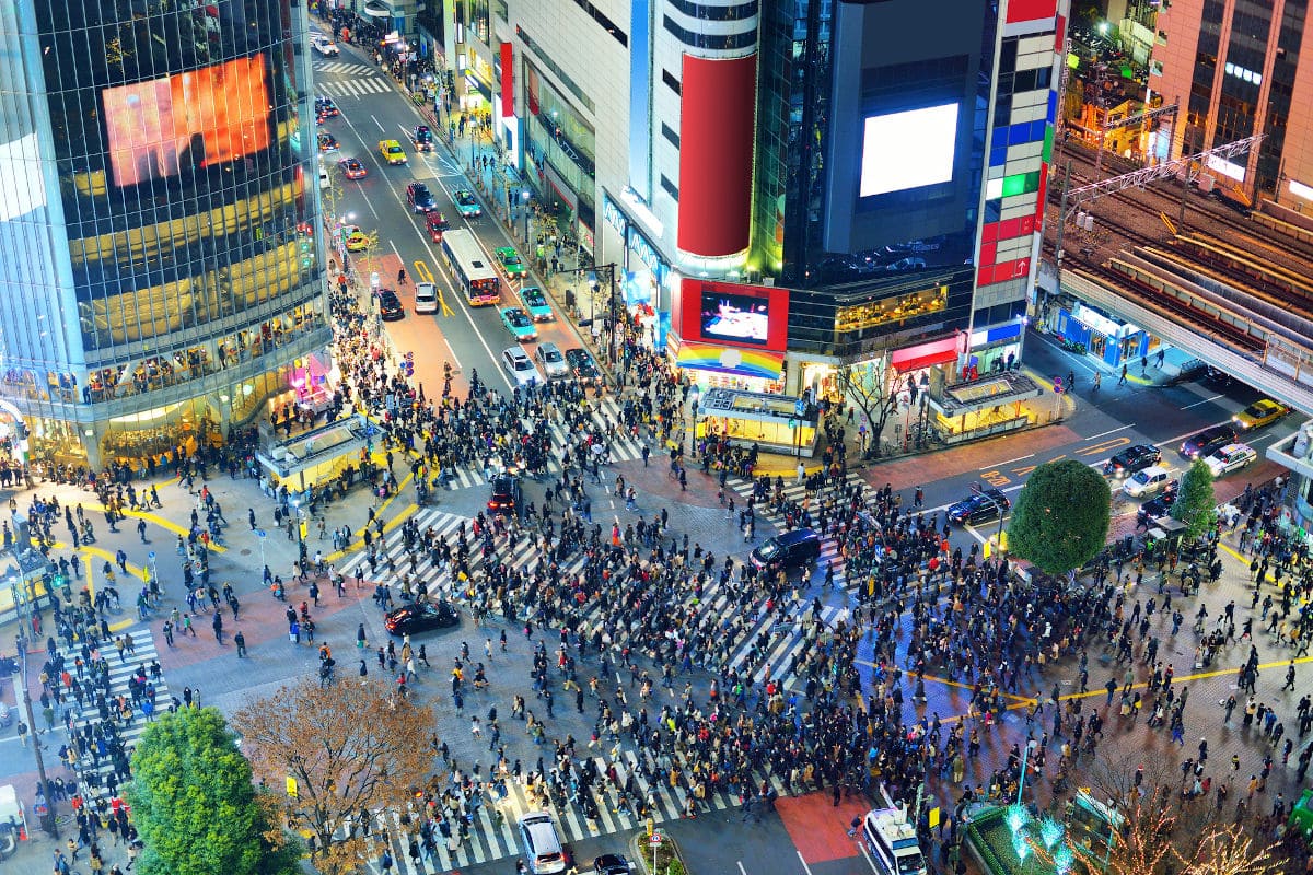 El famoso cruce de Shibuya de Tokio