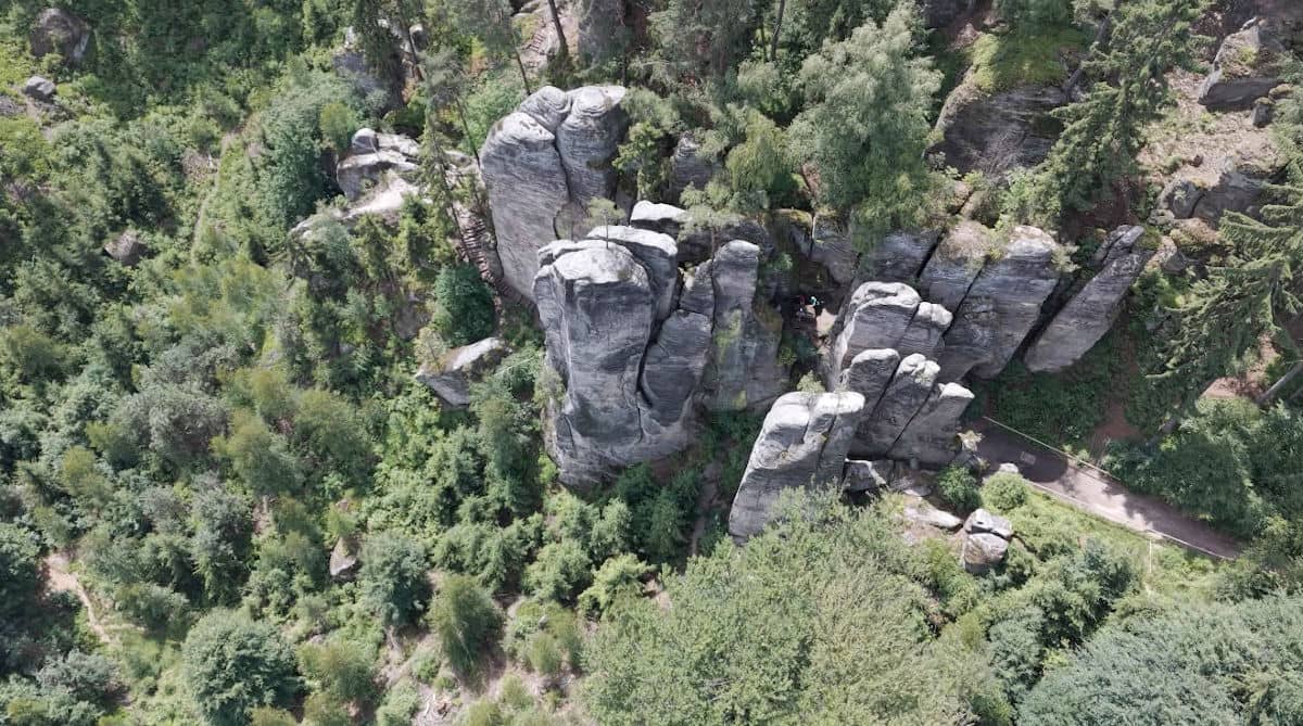 Las Rocas Prachov a vista de dron