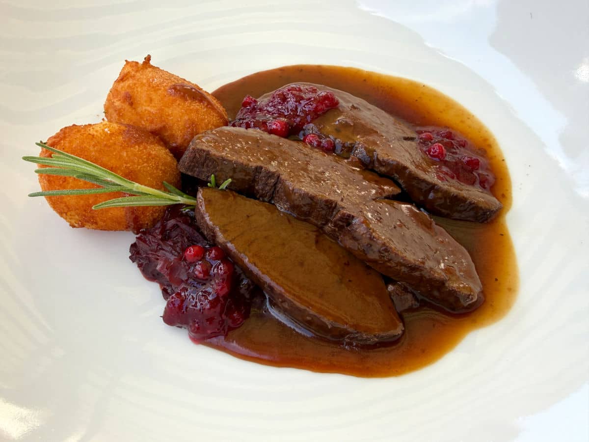 Carne de venado del Gasthaus Goldener Stern en Abtenau