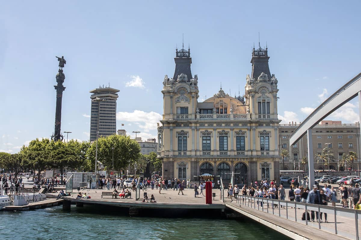 Port Vell de Barcelona, paseo de vuelta a la lanzadera del crucero