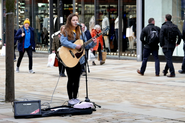 Fotos de Manchester, musica en la calle